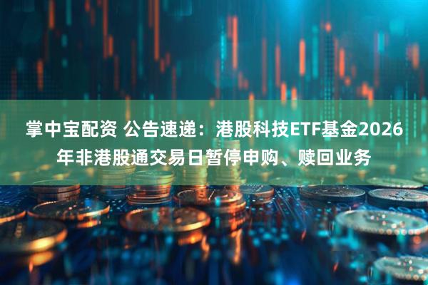 掌中宝配资 公告速递：港股科技ETF基金2026年非港股通交易日暂停申购、赎回业务